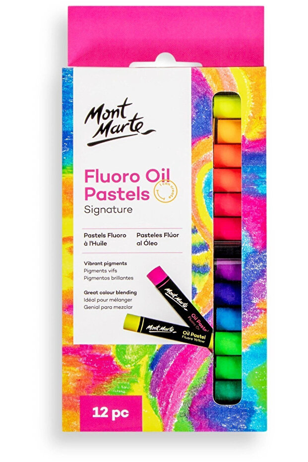 Mont Marte Fluoro Yağlı Pastel 12'li Signature