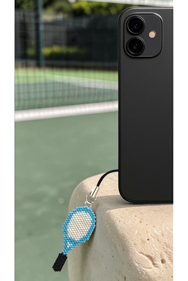 Miyuki Beads Handmade Tennis Racket Phone Charm - Charm 1