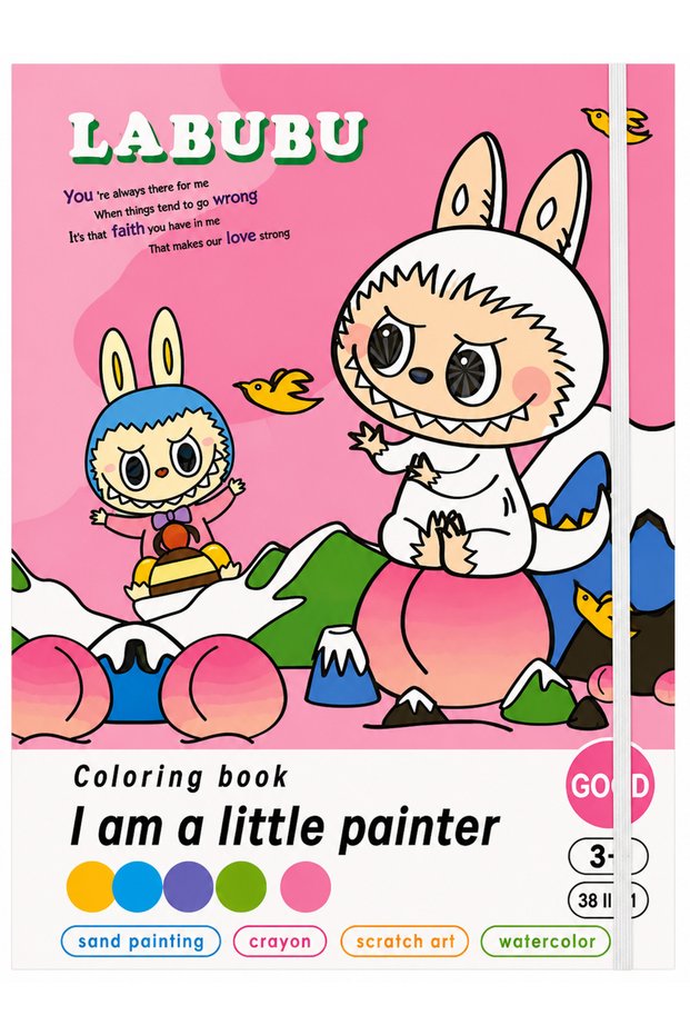 Labubu 30-Piece Paint Set with Coloring Book