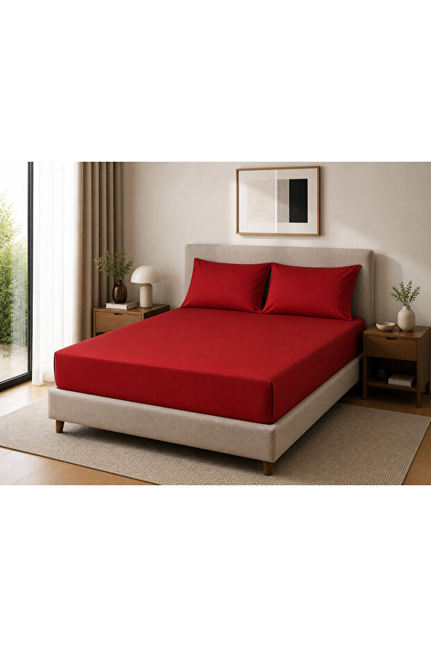 100% Cotton Fabric Fitted Sheet+Pillowcase Corner Depth 28-30 CM Soft Fabric New Season