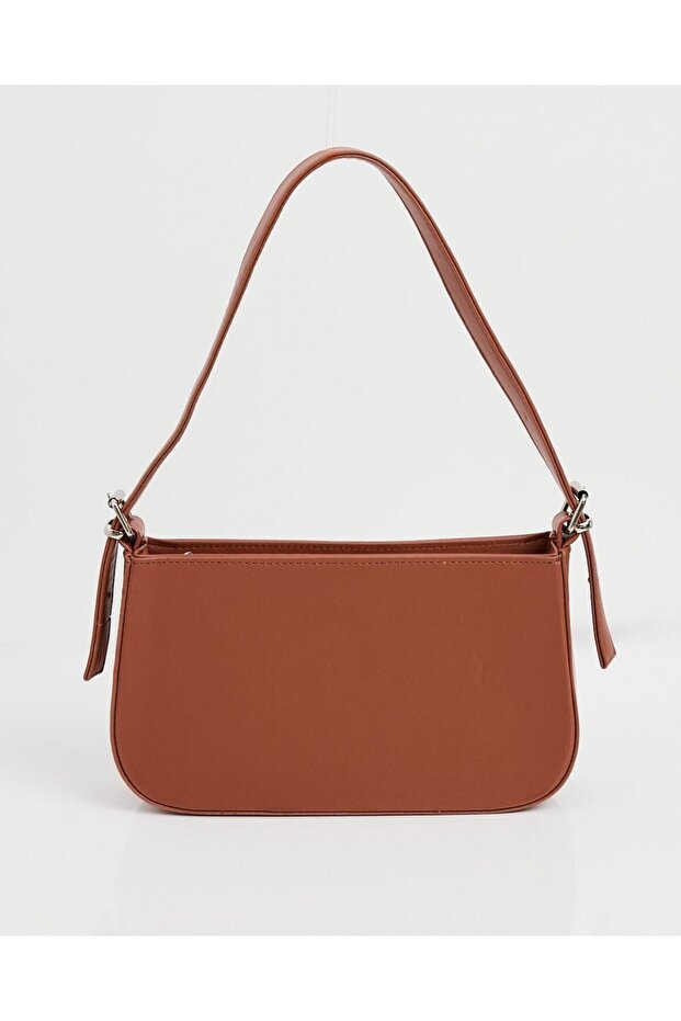 010172 Flat Baguette Shoulder Bag - Tan