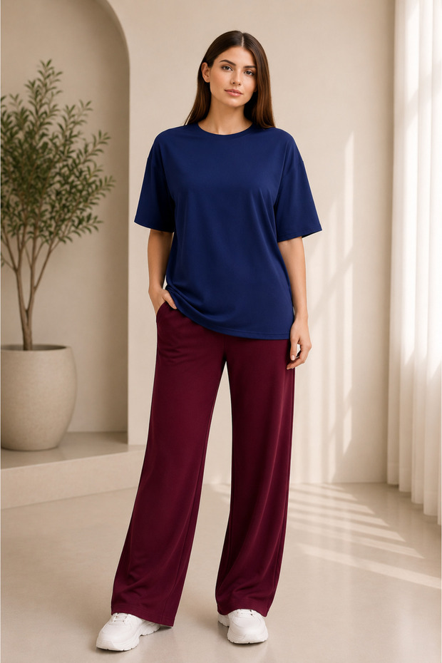-Unisex Comfortable Fit 2-Piece Tracksuit T-Shirt Set 100% Cotton Stylish and Comfortable