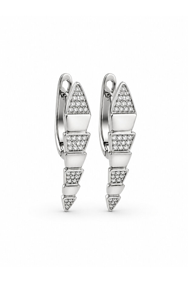 Xuping Earrings with Zircon Stone, Anti-Tarnish, Anti-Allergic, Silver Color
