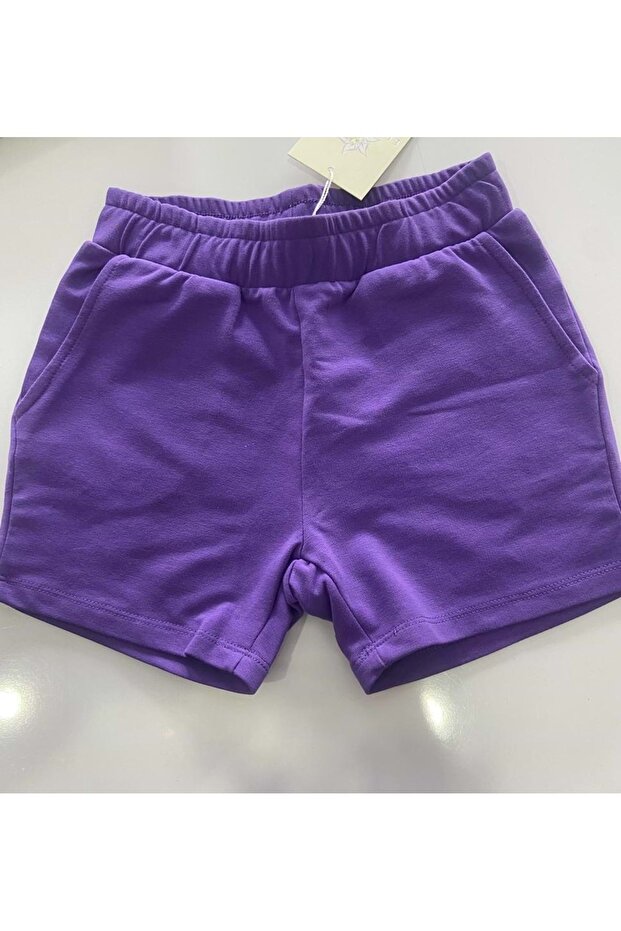 Girl's Combed Cotton Shorts Purple