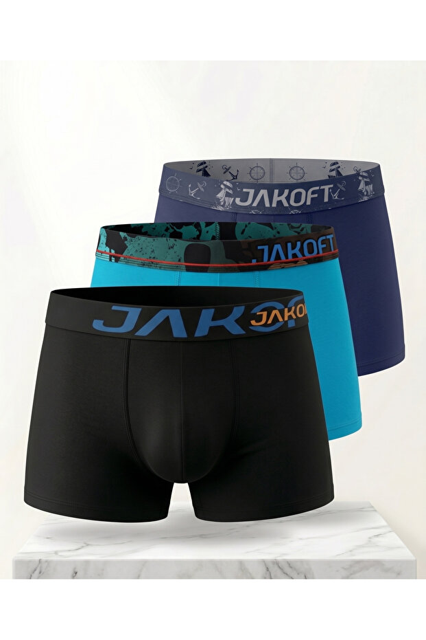 Classics- Premium Cotton Lycra Men's Boxers 3 Pieces Black Navy Blue Color
