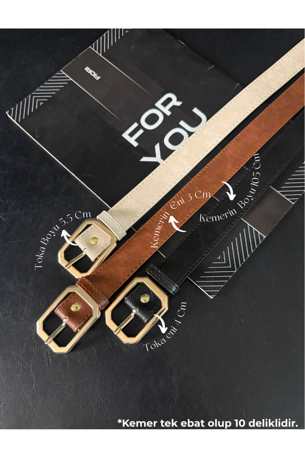 Cornered Buckle Women's Belt, Pants Belt, Jacket Belt, Dress Belt