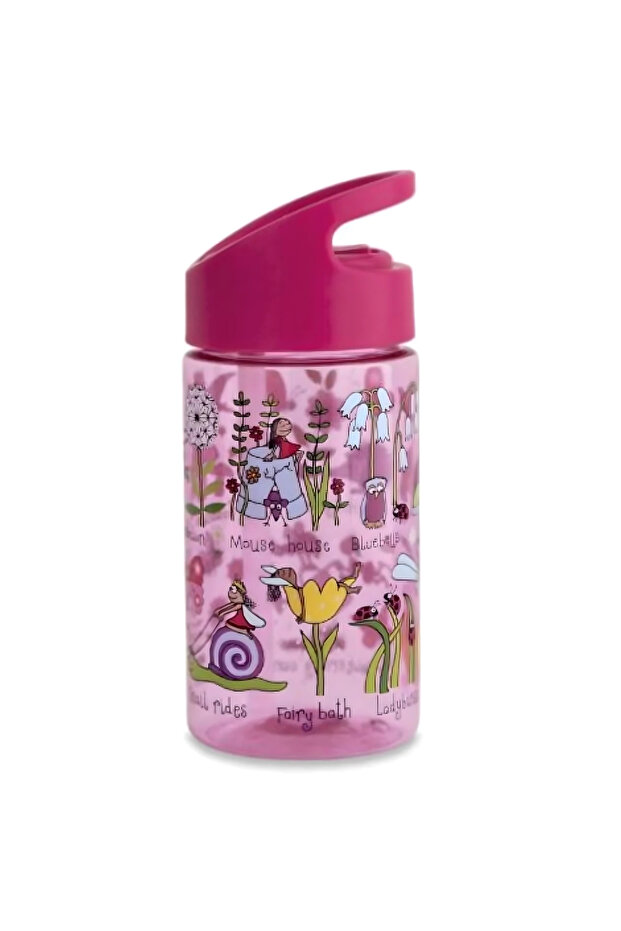 Water Bottle with Straw and Handle 400ml // Secret Garden