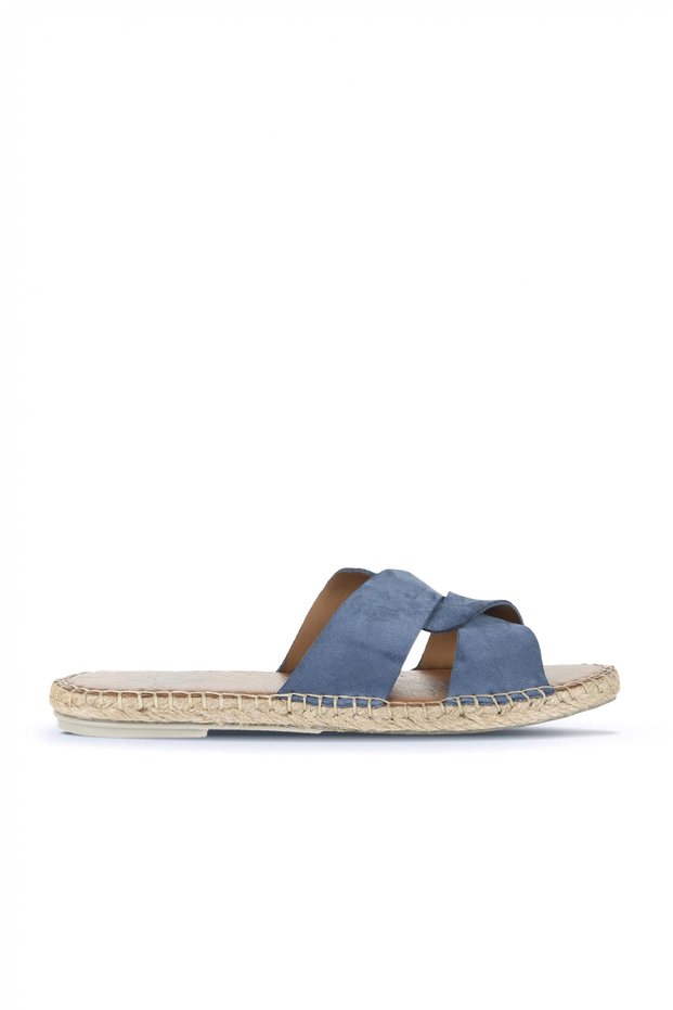 Blue Dark Alf Suede Women's Flat Slippers 01Wa7200