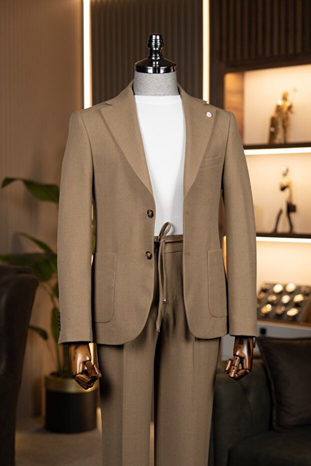 Exclusive Jager Drawstring Sports Suit Brown