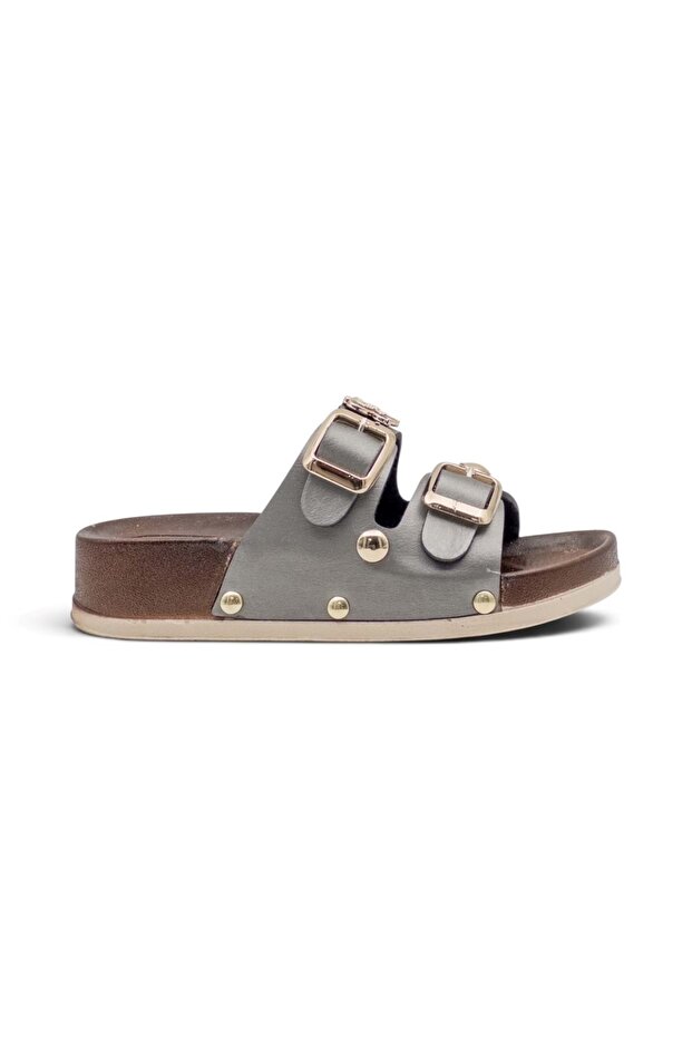 L-0230 Double Buckle Girls' Slippers