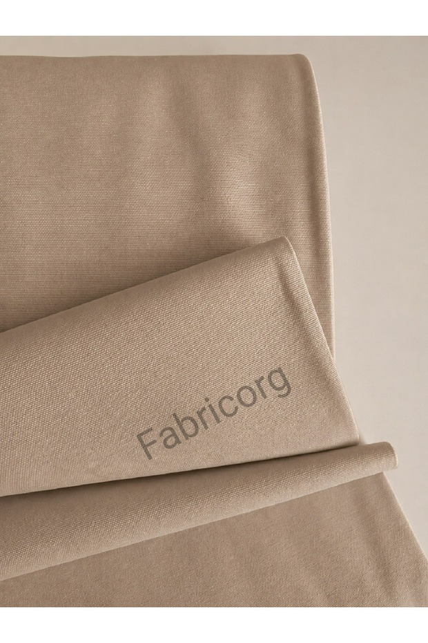 Duck Cloth Punch Linen Fabric Cappuccino (100X180 CM)