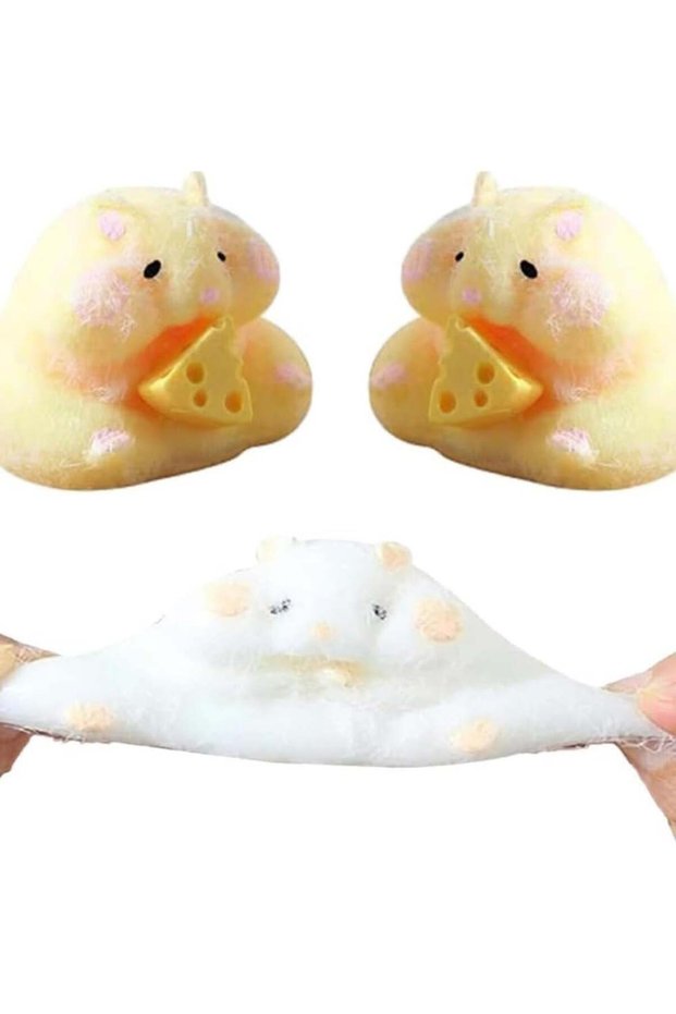2-Pack Hamster Quiet Fidget Toys, Kawaii Stress Relief Sensory Toys, PVC Cat Paw Shape, for Kids and Teenagers