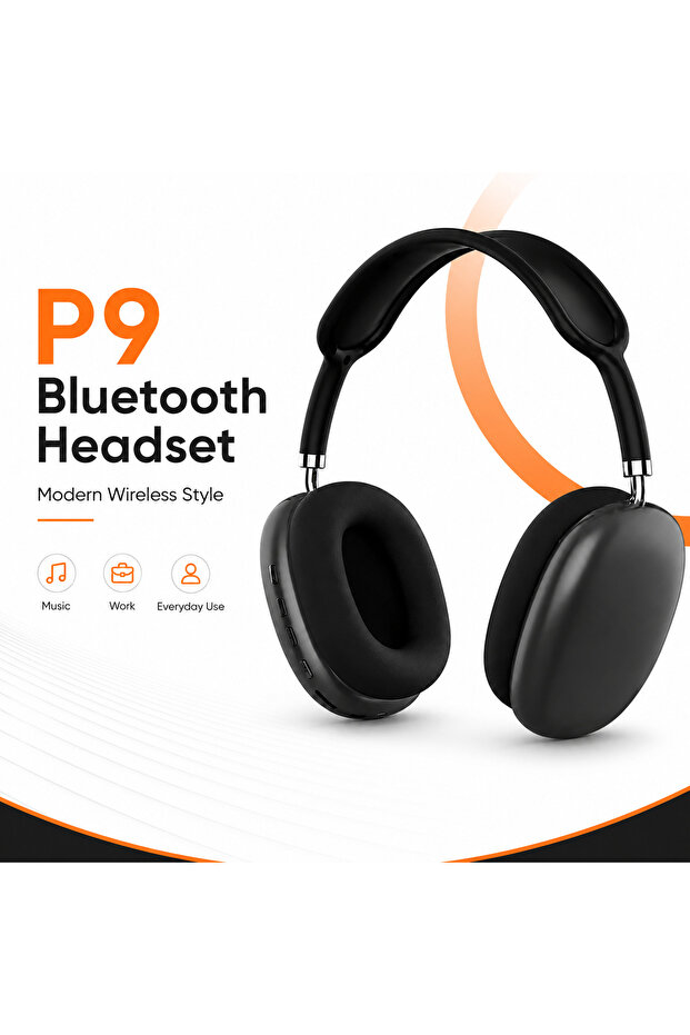 P9 Bluetooth Headset Black - Over-Ear - 4