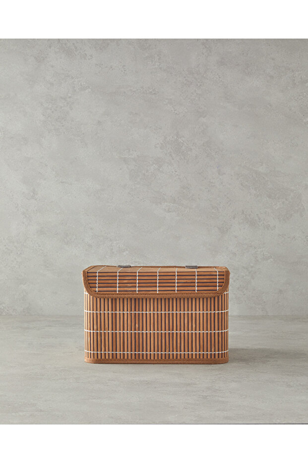 Hardwood Bamboo Storage Box 28X20X18 cm Coffee