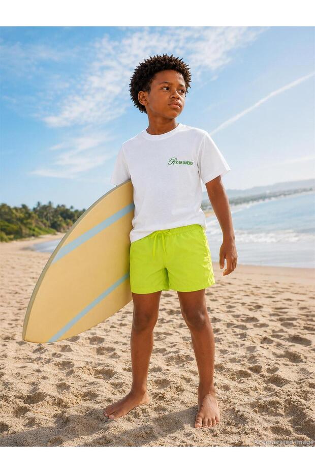 Basic 6-9 Years Old Swim Shorts - Green