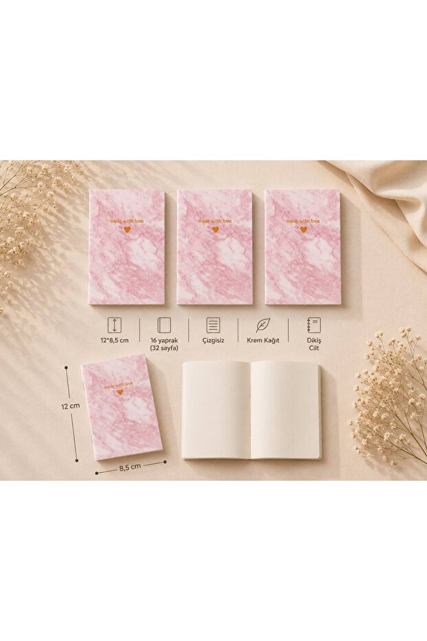 Pink Marble 3-Piece Mini Notepad