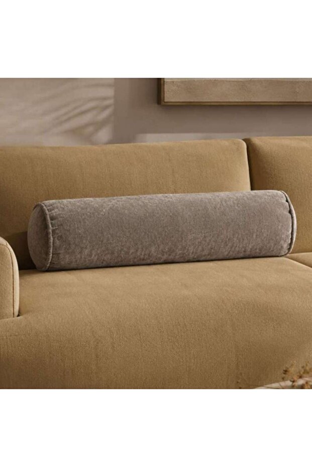 Atlanta Chennile Down Alternative Bolster Cushion Dia21x72cm-moonrock
