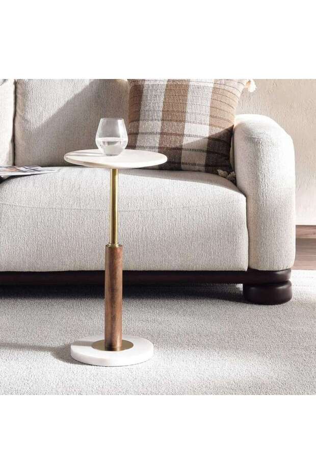 Iduna Accent Table Marble - Gold & Natural