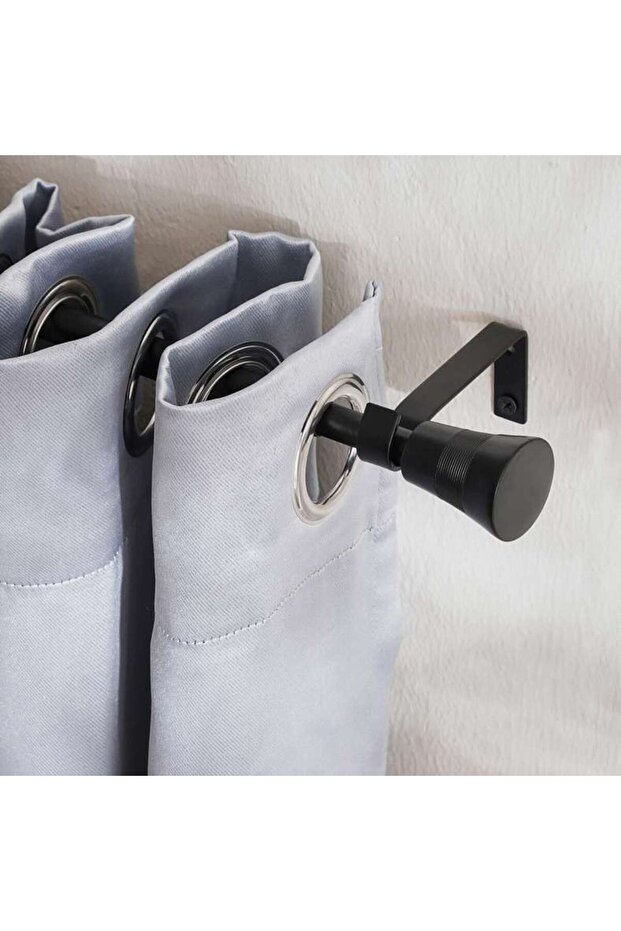 Corleone 13/16mm Single Curtain Rod Extendable 71x120cm - Black