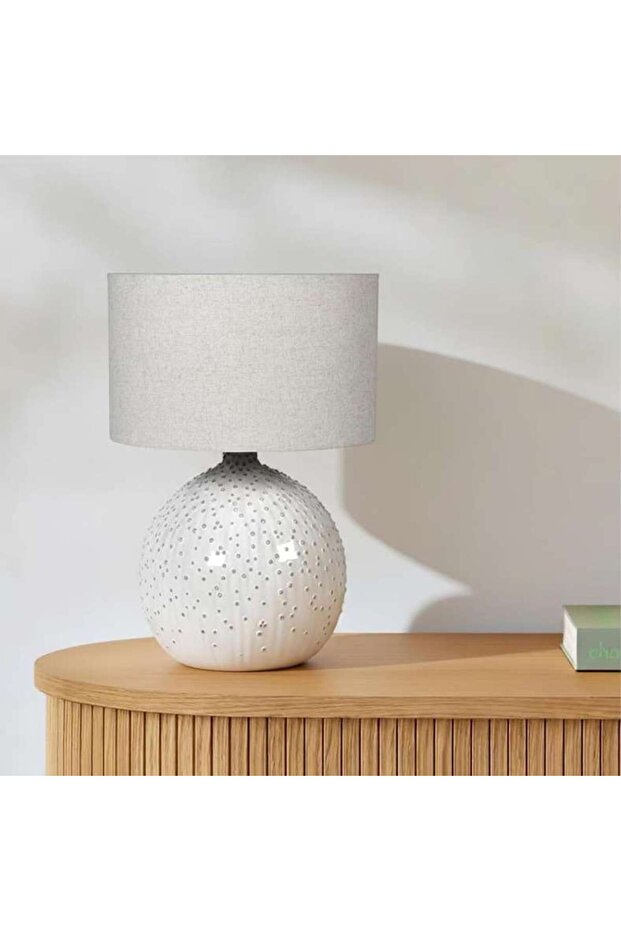 Callen E27 Ceramic Table Lamp 45x65cm - White