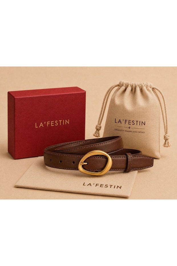 Genuine Leather Gold Buckle Women's Belt Pants Belt, Shirt Belt