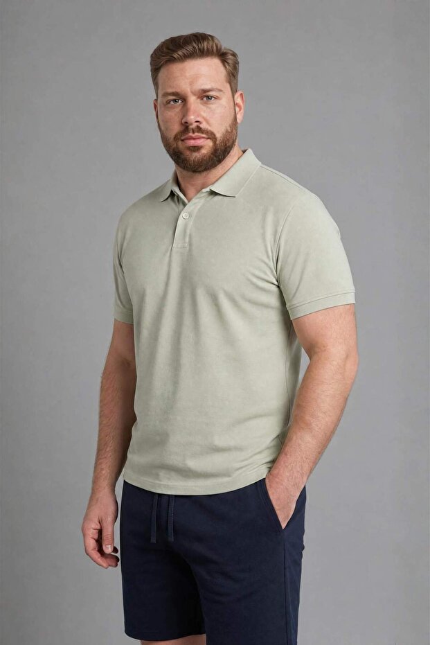 100% Cotton Plus Size Short Sleeve Polo T-Shirt H1650Ax26Sp
