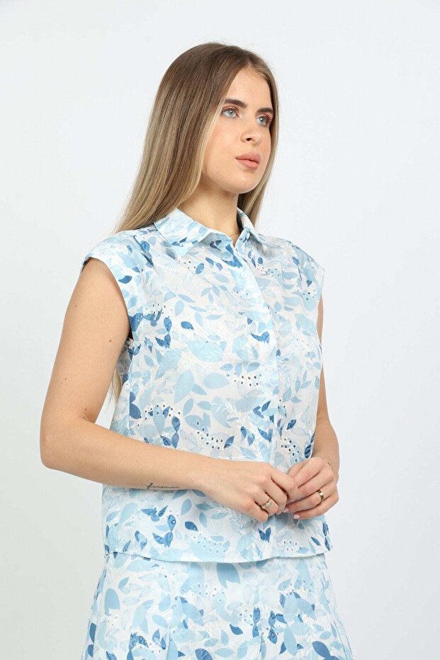 Floral Button-Front Top - 3