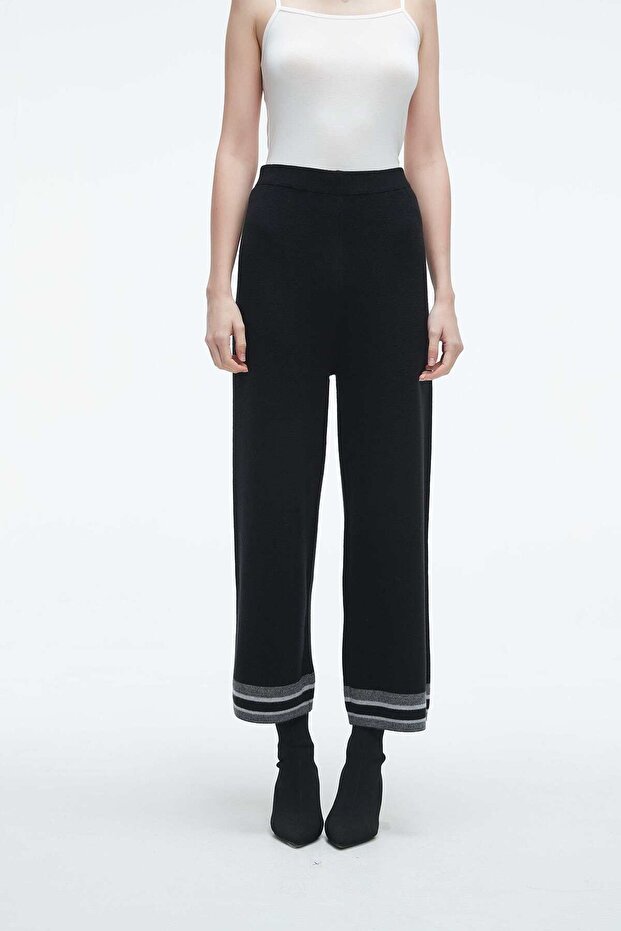 Solid Full Length High-Waist Pants - 2