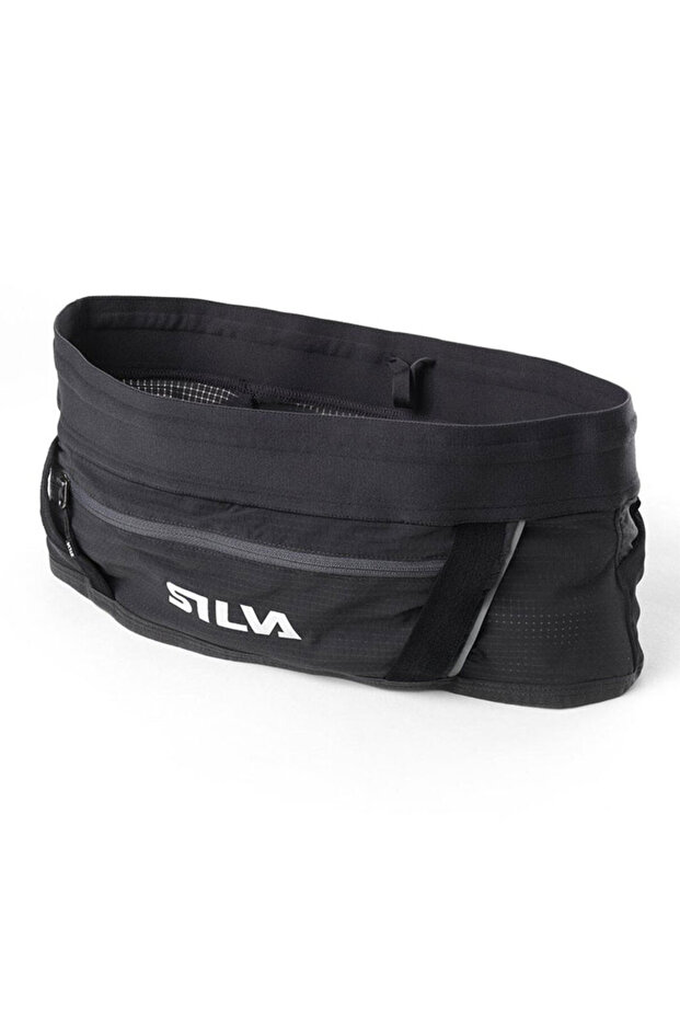 Strive Loop Running Belt (L, Black) – Lightweight Adjustable Waist Pack, Breathable Ripstop Nylon /Mesh Design with Mesh & Zip Pockets, Key Hook, Pole Carry, Reflective Details & Hydration Tube Pocket