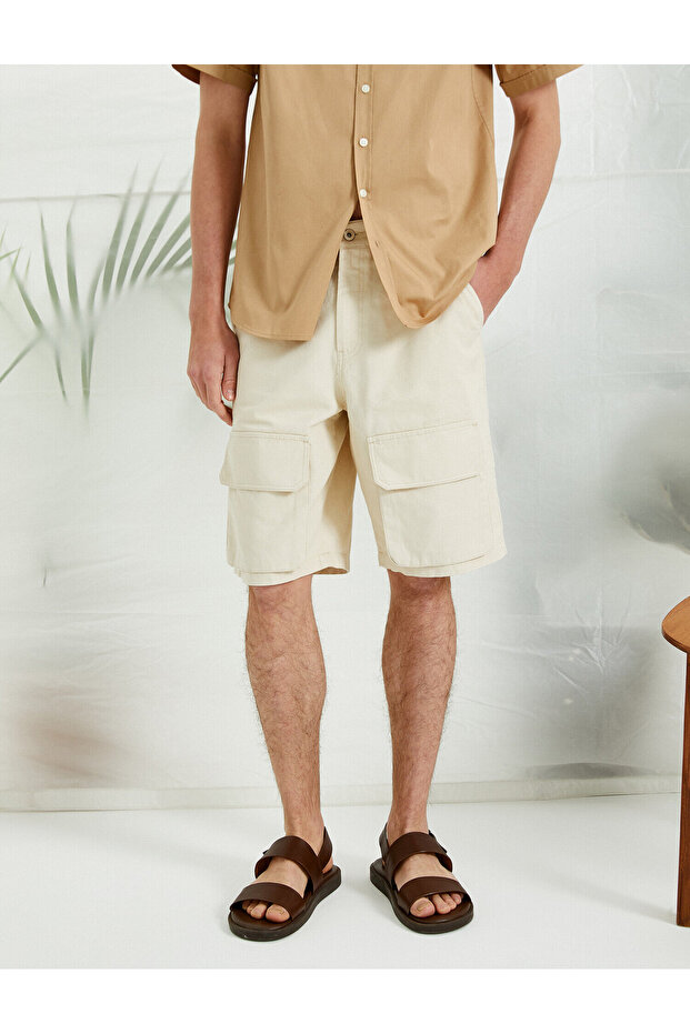 Buttoned Cargo Shorts - 7