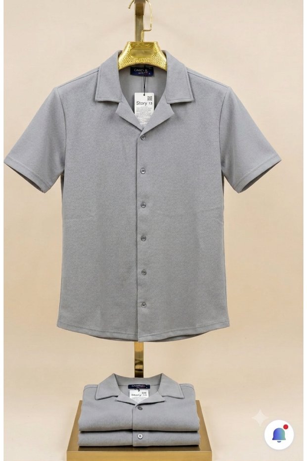 Men's Black and White Striped Short Sleeve Shirt - Stylish and Comfortable 4 Colors