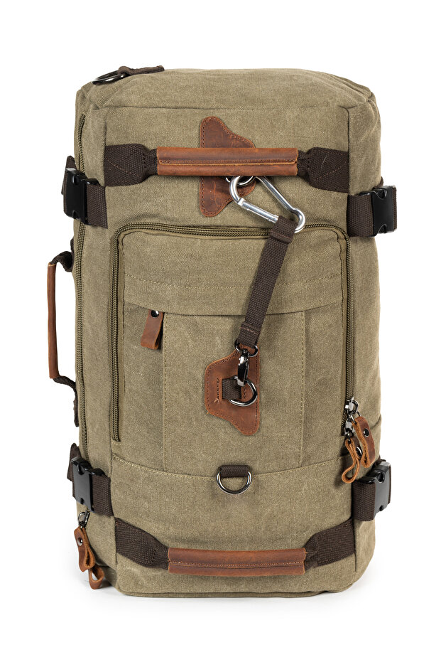 15.6" Canvas Fabric Backpack with Laptop Compartment, Mountaineering & Travel & Everyday Use, Multi-Compartment, Shoulder and Back Support