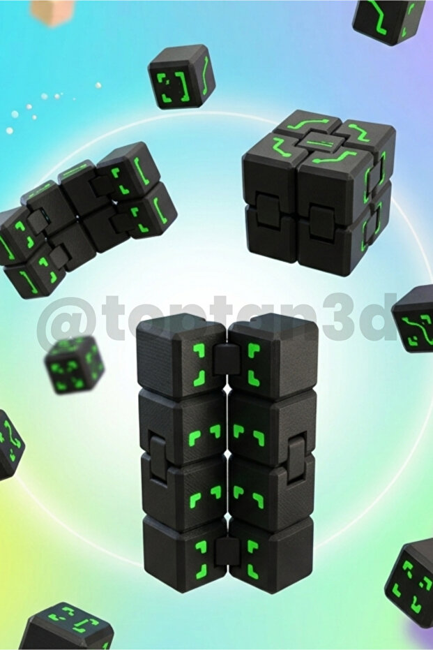 Dragon stress cube, green eye stress cube - infinity cube, foldable cube, stress toy
