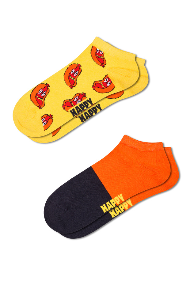مجموعة جوارب Happy Socks للرجال من القطن باللون الأصفر مكونة من قطعتين P004569