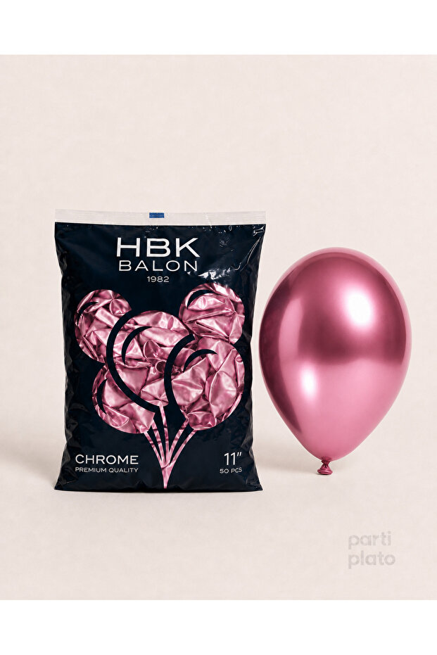 بالون كروم 11 بوصة Hbk وردي 50 قطعة