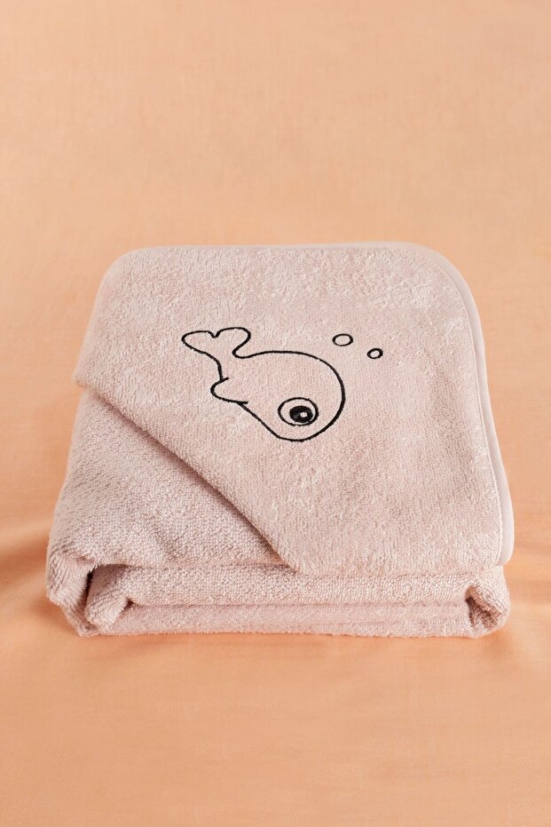 Bamboo Fish Embroidered Baby Towel Swaddle And Washcloth Set