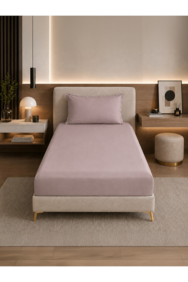 Fitted Sheet Set – 120x200 cm Twin Size, 1 Sheet + 1 Pillowcase, 30 cm Deep Pocket