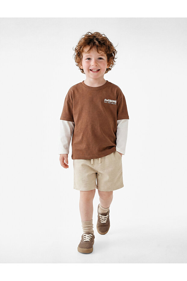 Cotton Muslin Shorts with Tie Waist and Pockets