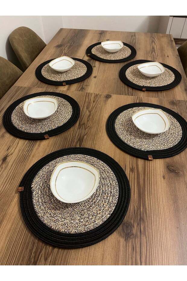 6 Pieces 33x33 Charger Jute, Ameriken Serving, Table Cloth, Charger Gift, Dowry Presentation