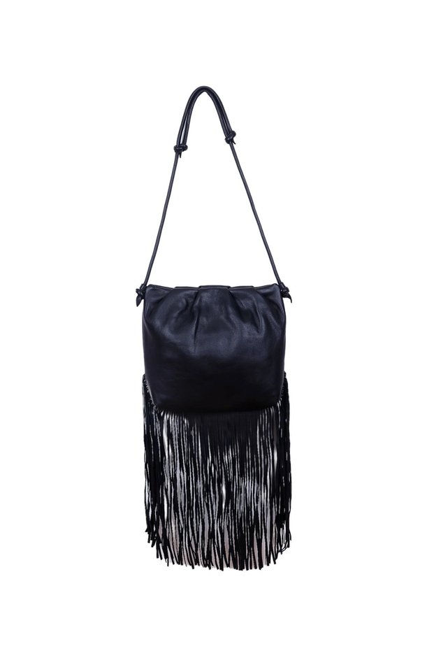 Black Leather Women's Crossbody Bag