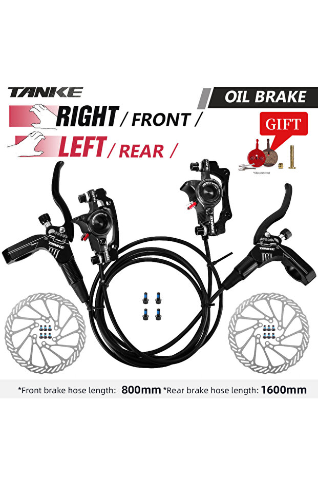 160MM-BLACK-RF-LR TANKE MTB Bike Hydraulic Disc Brake Oil Pressure Caliper Clamp Brake 160mm Front R