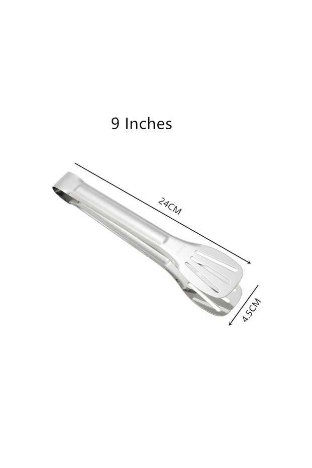 9 inches Stainless Steel Food Tongs Barbecue Tongs Meat Salad Steak Food Serving Clip Tweezers Long