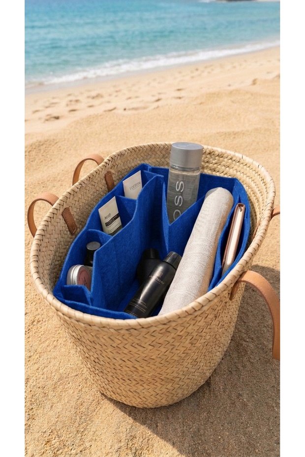 Beach Canta Ici Organizer Cobalt Blue Color Is 40 X 20 X 15 in Size