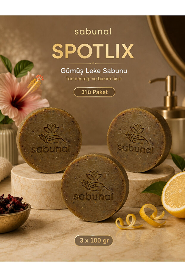 Spotlix Silver Spot Soap 3 Pieces - Care Soap with Silver Content for a Skin Tone Appearance 3X100 Gr