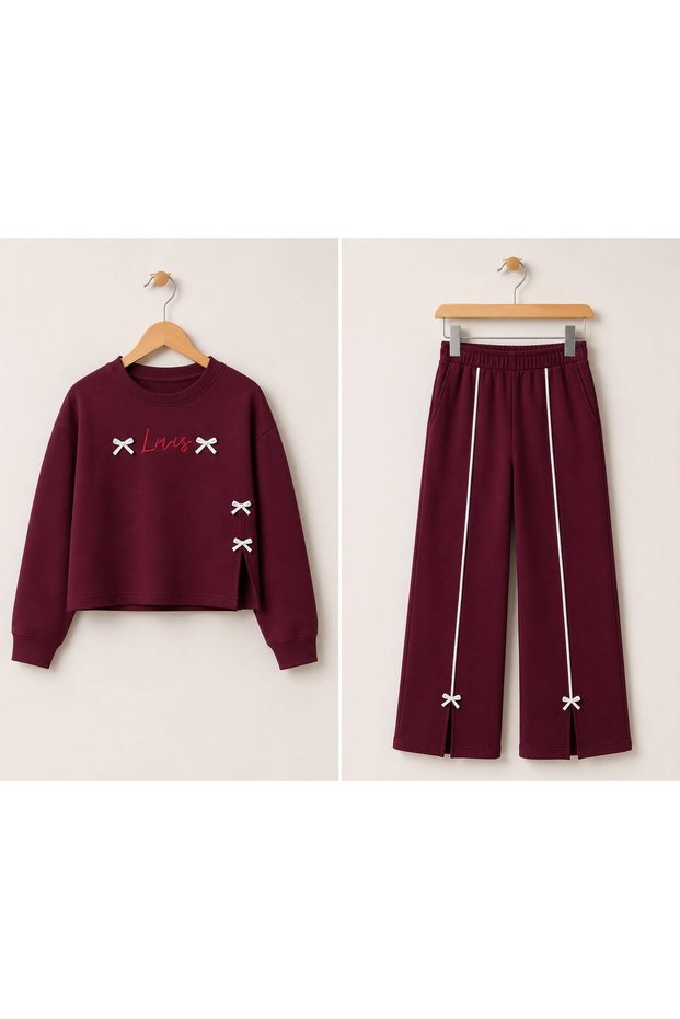 Oysho Loves Written Text and Ribbon Detail Eid-Al-Adha Top and Bottom Girls' Set