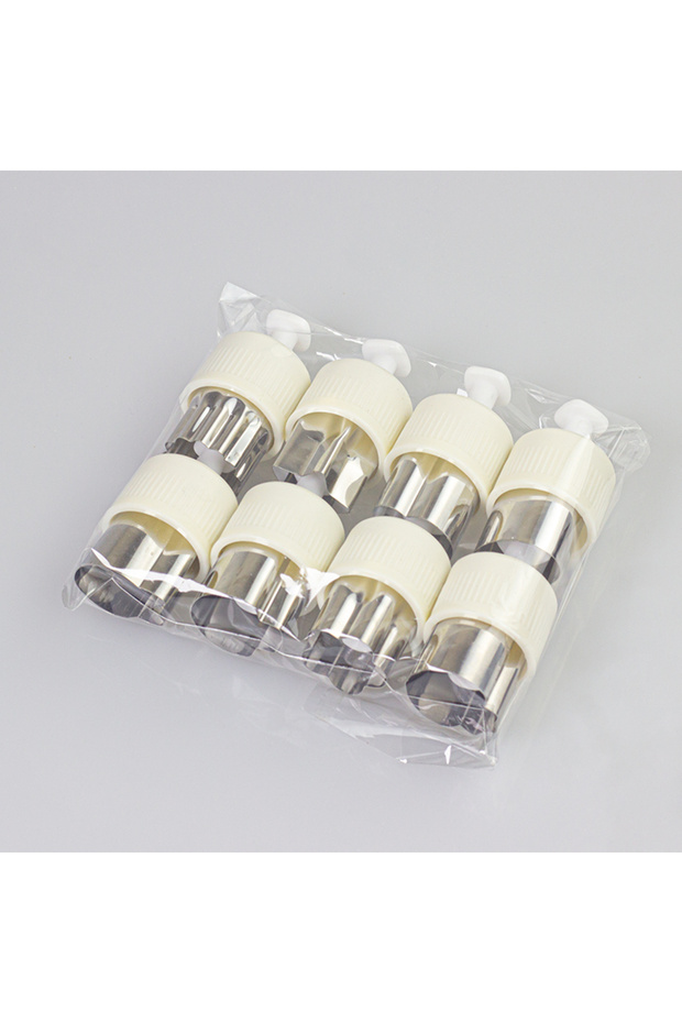 White 8PCS Press Cookie Cutter Set Food Grade Stainless Steel Butterfly Clear Embossing Molds for Fr