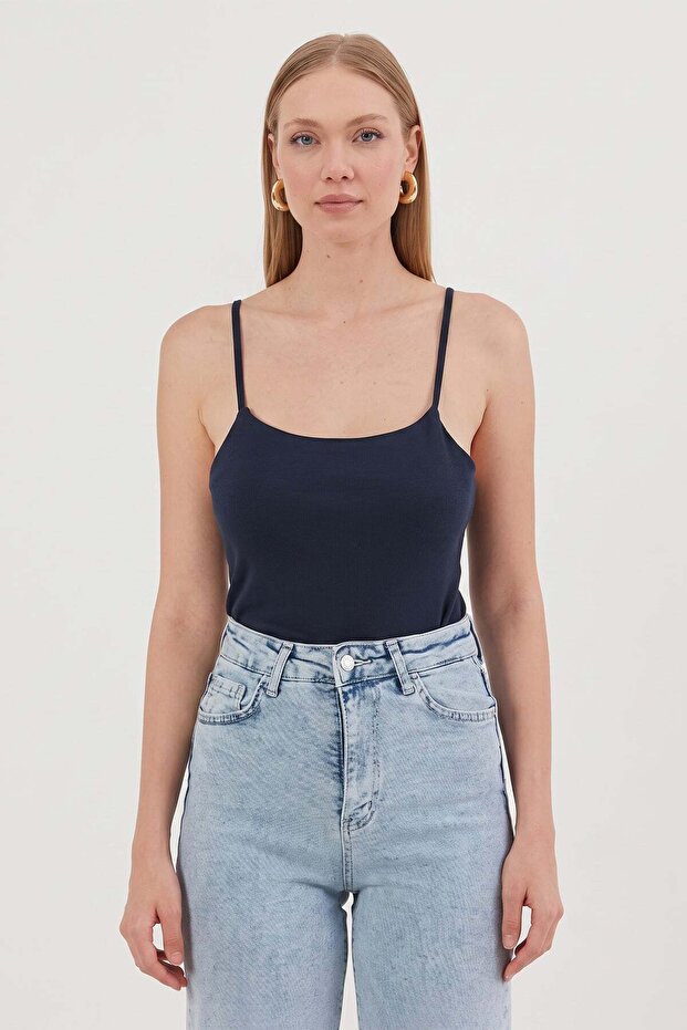 Basic Snap Rope Strap Bodysuit - 2