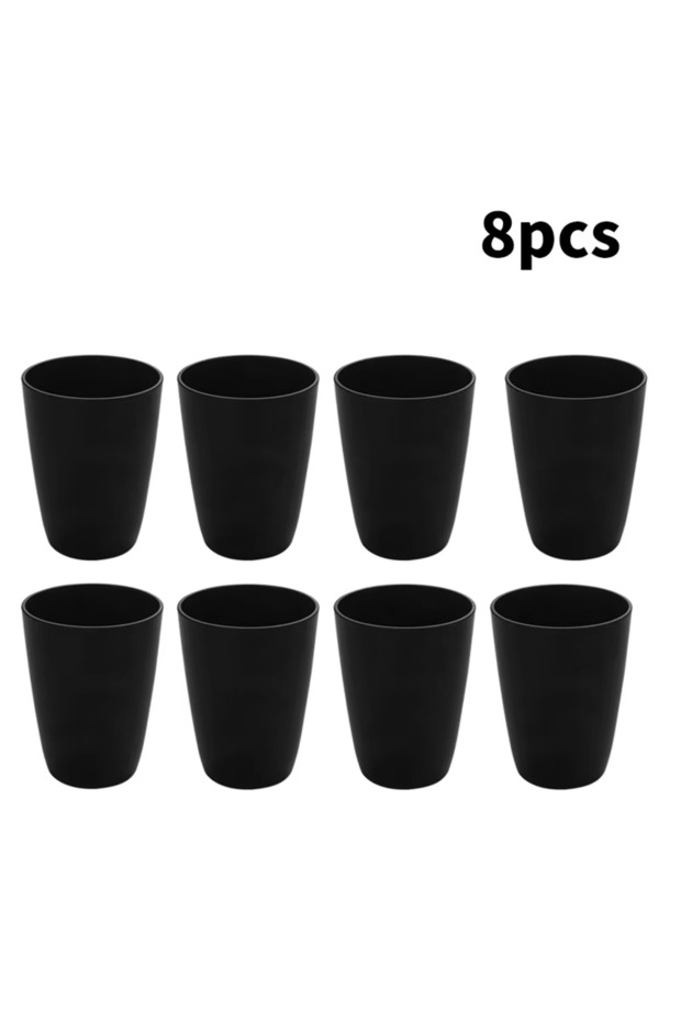 8pcs 4/6/8 Piece Set of Black Reusable Pot-Bellied Cups Made of PP Material, Suitable for Holiday Pa
