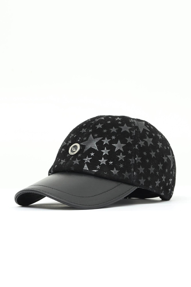 Black Leather-Stella Suede Women's Hat