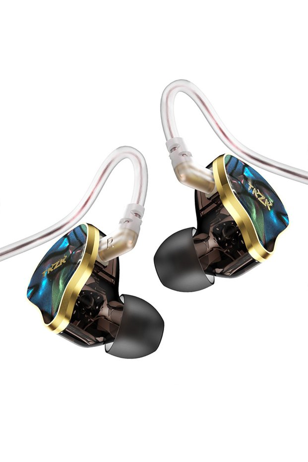 Black no mic TKZK TK02 Tesla Dual Magnetic Circuit DD Wired Headphone HiFi In-ear Monitor Earphone W